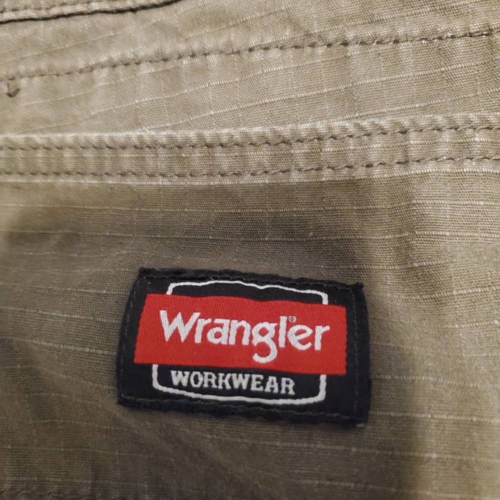 Wrangler Workwear Mens 40x32 Olive Green Ripstop Cotton Cargo Utility Pants - Picture 7 of 11